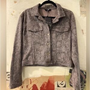 Fate Snakeskin Pattern Jean Jacket